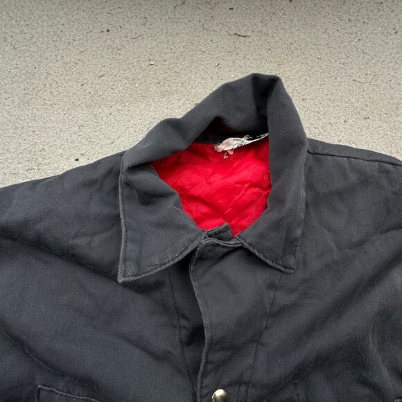 Vintage Madewell Mechanic Workwear Quilt Lined Coverall 36-38 x30 Large Gray Red - Picture 15 of 16